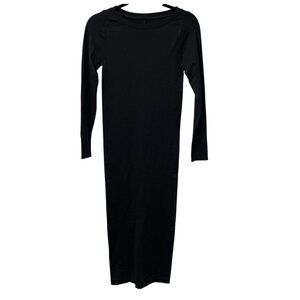ISABEL MATERNITY DRESS FITTED BLACK STRETCH BACK SLIT LONG SLEEVE SIZE XS NWT